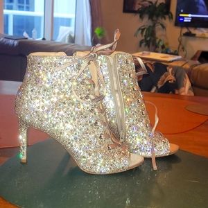 Silver sparky heels laced